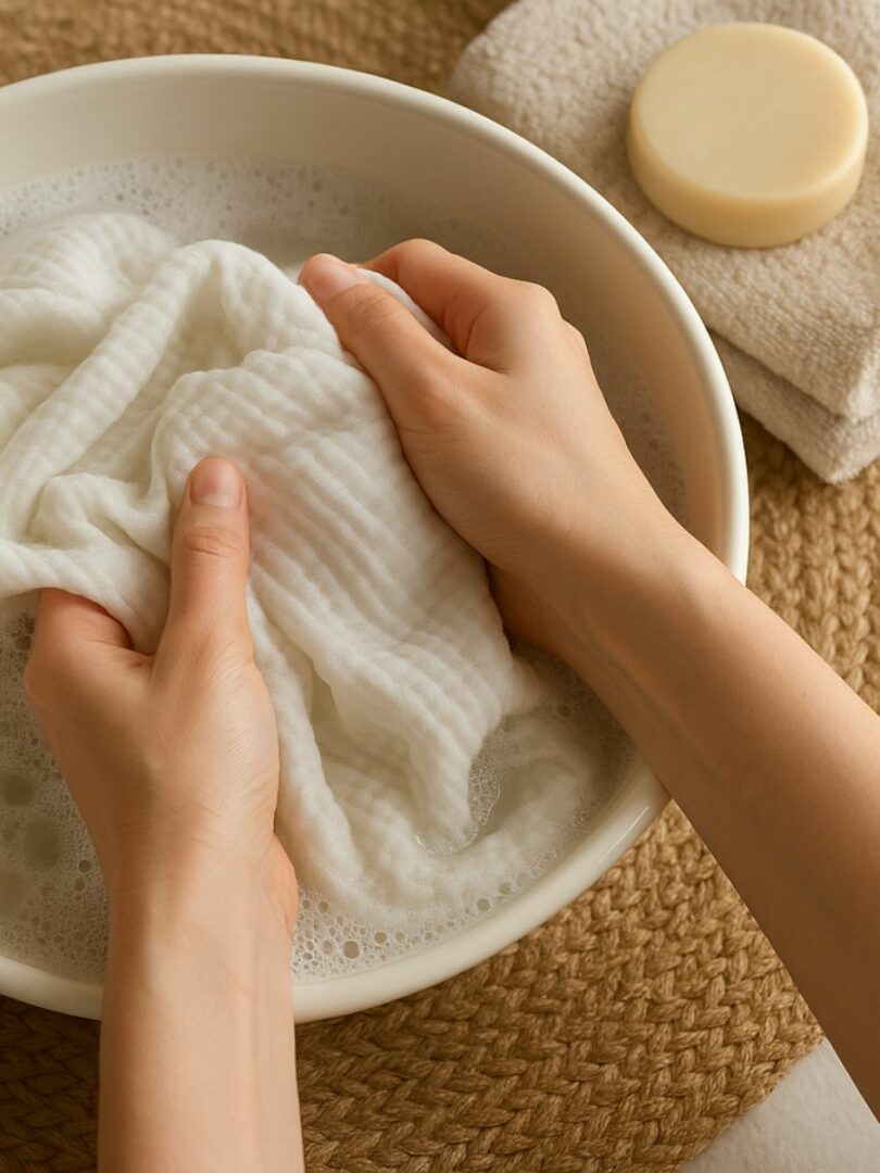 lavage gaze de coton