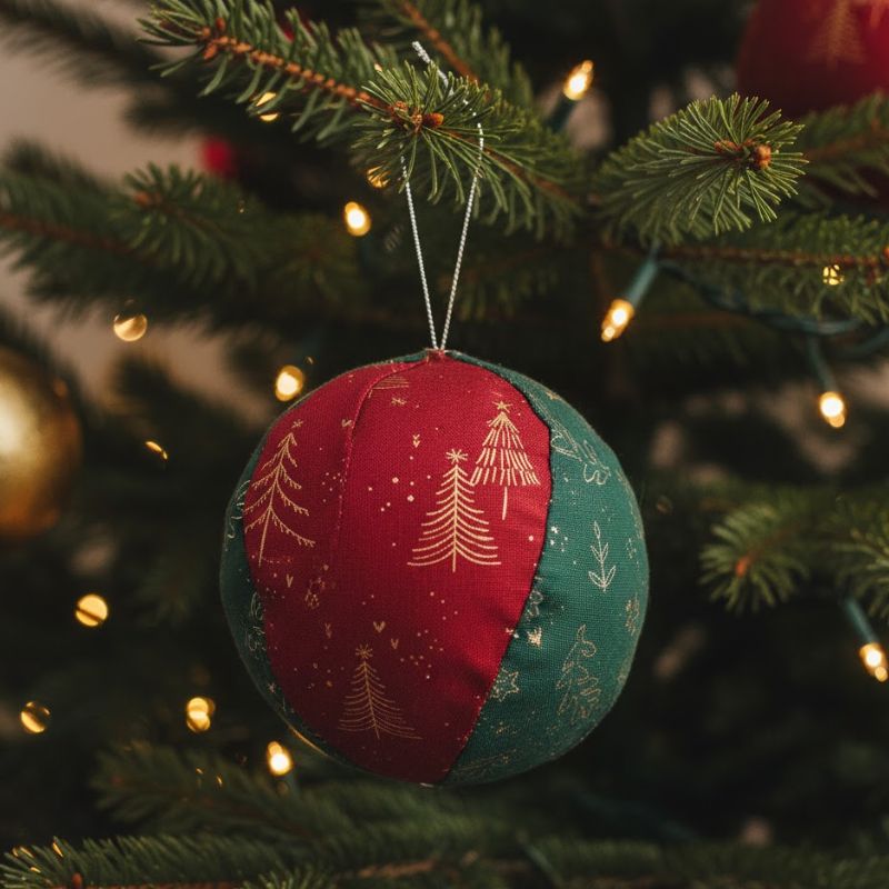 boule de noel en tissu